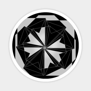 Mandala Geometric black and white linear flower Magnet